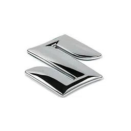 generic Uniqon (Medium Size) Universal Chrome Finish/Plated Badge S Logo/Decal Emblem 3D Adhesive Monogram Water Resistance Sticker for Maruti Suzuki All Cars image 1