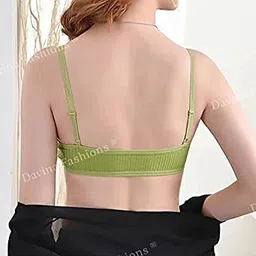 davina fashions women's soft padded non-wired bra everyday tank bralette for women's girls free size (28-32 bust size) image 2