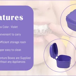 Dentosmile Orthodontic Denture Boxes, Retainer Box Mouth Guard Dental Storage Container/Teeth Storage Box in (Violet Color) image 5