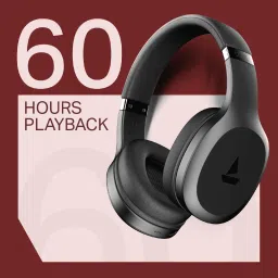 boAt Rockerz 412 Bluetooth Headphone with Mic (60 Hours Playback, Over Ear, Active Black)q image 3