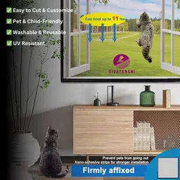 DIVAYANSHI Window Mosquito Net | Window/Door Fibre Glass Insect Net with Strong Self Adhesive Hook & Loop Tape [ White -170 * 190cm ] image 3