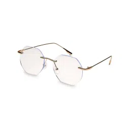 HASHTAG EYEWEAR Clear Lens Hexagonal Rimless Casual Unisex Computer Glass - VS 5100-K Gold (46) image 1