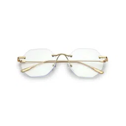 HASHTAG EYEWEAR Clear Lens Hexagonal Rimless Casual Unisex Computer Glass - VS 5100-K Gold (46) image 2