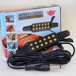 kh Guitar Pickup Acoustic Electric Transducer, Clip-on Acoustic Electric Guitar Pickup Audio Transducer Amplifier 12 Hole 1/4" Connector Cable 9 Foot image 1