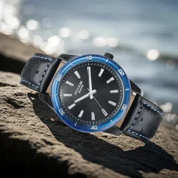 Poze By Sonata Quartz Analog Black Dial Two Toned Leather Strap Watch For Men-picture-32