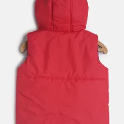 MINI KLUB Boys Red & Orange Colourblocked Lightweight Padded Jacket image 3