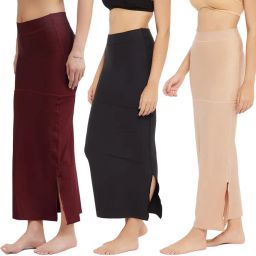 Secrets By ZeroKaata Women Solid Saree Petticoat - Multi-Color (Pack of 3)-picture-7