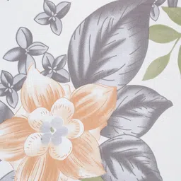 SOKNACK White & Grey Floral 300 TC Single Bedsheet with 1 Pillow Covers image 3