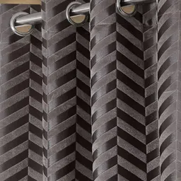 SOKNACK Grey & Silver Toned 2 Pieces Geometric Printed Black Out Door Curtain image 3