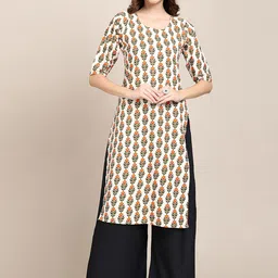 7threads KALINI Women Pack Of 6 Multicoloured Floral Printed Summer Sheers Crepe Kurta image 2