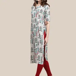 7threads KALINI 6 Women Multicoloured Geometric Printed Crepe Kurta image 3