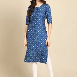 7threads KALINI Women Pack Of 6 Multicoloured Floral Printed Summer Sheers Crepe Kurta image 3