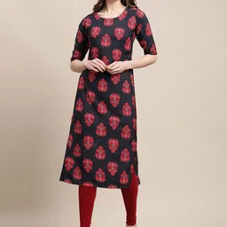 7threads KALINI PACK OF 6 Women Ethnic Motifs Printed Summer Sheers Crepe Kurta image 4