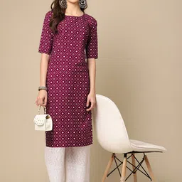 7threads KALINI Women Pack Of 6 Ethnic Motifs Printed Crepe Kurta image 5