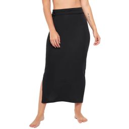 Secrets By ZeroKaata Seamless Saree Shapewear Petticoat for Women with Side Drawstring Black-picture-26