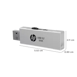 HP 818w 32GB USB (3.2) Pen Drive (Integrated Key Ring Loop, Silver) image 2