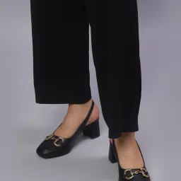 T.ELEVEN Women’S Block Black Sandals Heels-picture-15