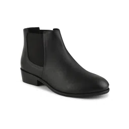 SHUZ TOUCH Black Solid Chelsea Boots image 2
