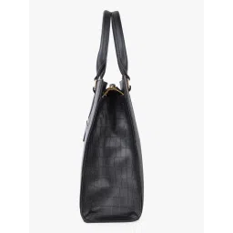 Carlton London Black Crocodile-Patterned Hand Bag image 4