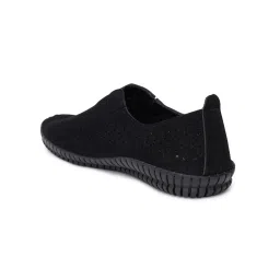 Sherrif Shoes Women Black Perforated Slip-On Loafers image 5