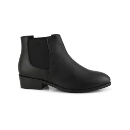 SHUZ TOUCH Black Solid Chelsea Boots image 5