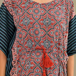 Aujjessa Geometric Printed Maternity Maxi Kaftan Nightdress image 3