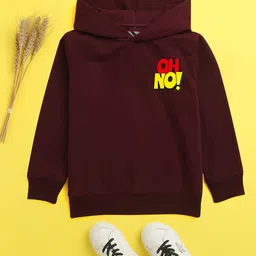 NUSYL Unisex Kids Burgundy Hooded Sweatshirt-picture-15