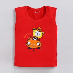 MooNKids Infant Kids Pack Of 3 Printed Cotton Basic Vests image 4