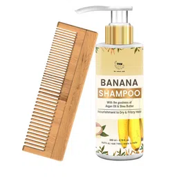 TNW the natural wash Banana Shampoo With Neem comb image 1
