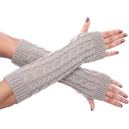 Arm Warmers for Women, Long Fingerless Gloves for Women, Winter Knitted Arm Sleeves Gloves for Teen Girls, Fashion Half Finger Hand Wrist Warmer image 1