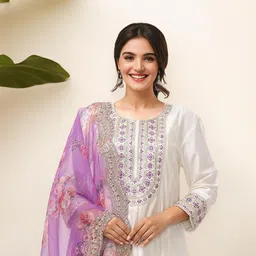 Ishin Women Ethnic Motifs Embroidered Regular Mirror Work Kurta with Trousers & With Dupatta-picture-39