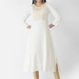 Span Thread Work Detailed A-Line Kurta image 1