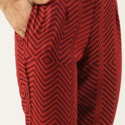 VAABA Women Beige & Maroon Floral Printed Panelled A-Line Kurta with Trousers image 3