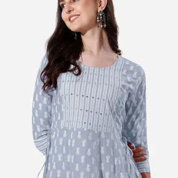 KALINI Ethnic Printed Tie-Up Detail Fit & Flare Ethnic Dress image 2