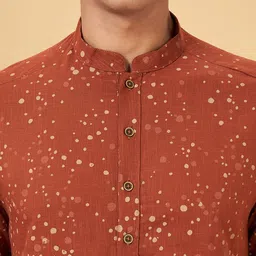 indus route by Pantaloons Abstract Printed Pure Cotton Mandarin Collar Short Kurta image 2
