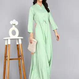 ftDiva Mandarin Collar Regular Sleeves Casual Anarkali Kurta image 5