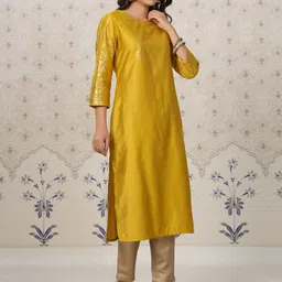 Ode by House of Pataudi Ethnic Motifs Printed Regular Kurta image 4