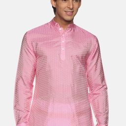 Sethukrishna Men Pink Handloom Kurta-picture-20