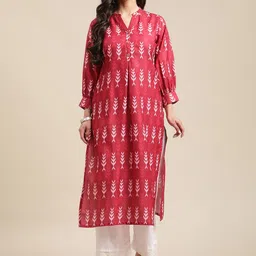 Varanga Women Red Ethnic Motifs Printed Kurta-picture-16
