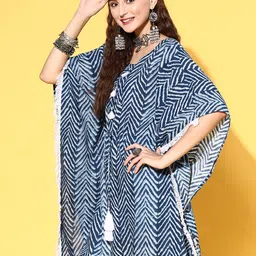 Jaipur Kurti Women Blue Cotton Adjustable Waistline Kurta-picture-20