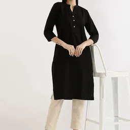 KALINI Mandarin Collar Straight Kurta image 1