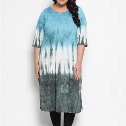 Amydus Plus Size Tie Dye Straight Kurta image 1