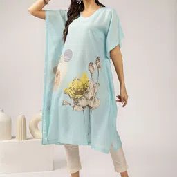 Anouk Floral Printed Flared Sleeves Kaftan Kurta-picture-12