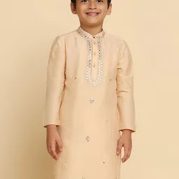 KISAH Boys Embroidered Mirror Work Kurta-picture-44