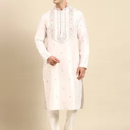 TheEthnic.Co Mandarin Collar Chikankari Kurta-picture-11