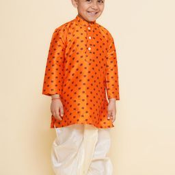 Sethukrishna Boys Floral Mandarin Collar Printed Kurta-picture-2