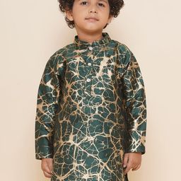 Sethukrishna Boys Mandarin Collar Abstract Printed Kurta-picture-40