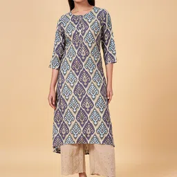 RANGMANCH BY PANTALOONS Round Neck Ethnic Motifs Printed Kurta image 1