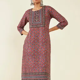 Soch Geometric Printed Sequins Straight Kurta-image-9