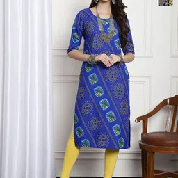 7Threads Women Ethnic Motifs Printed Floral Crepe Kurta-picture-38